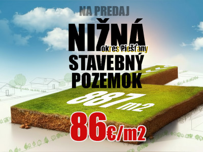 Stavebný pozemok 887 m2 a len 20 min od Piešťan a Trnavy