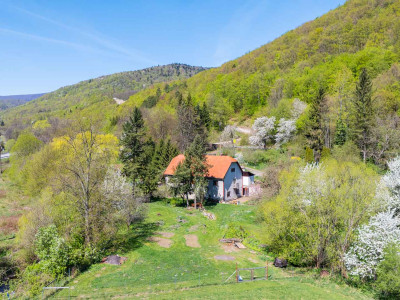 Čarovná usadlosť - rodinný dom (bývalý mlyn) na polosamote s obrovským oploteným pozemkom 9 232m2  – Janova Lehota