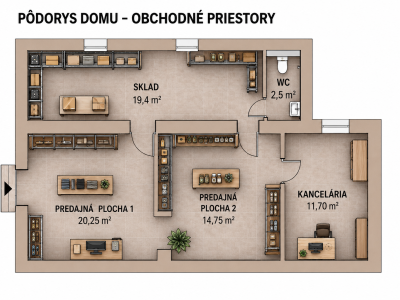 3I DOM S PODKROVÍM V CENTRE OBCE VHODNÝ NA BÝVANIE AJ PODNIKANIE