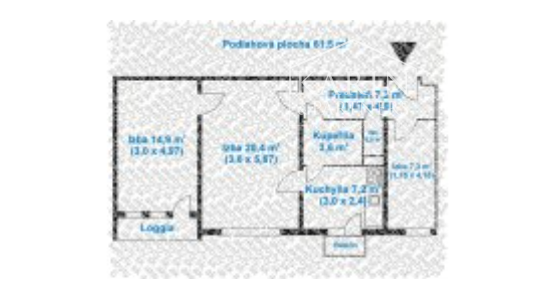 PREDANÝ ! EXKLUZÍVNE NA PREDAJ: 2,5 IZBOVÝ BYT NA PREROBENIE, 64,50 M2, UL. J.C. HRONSKÉHO - NOVÉ MESTO