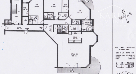 NA PREDAJ VEĽKOMETRÁŽNY ŠTVORIZBOVÝ BYT S DVOMI BALKÓNMI V TRENČIANSKYCH TEPLICIACH