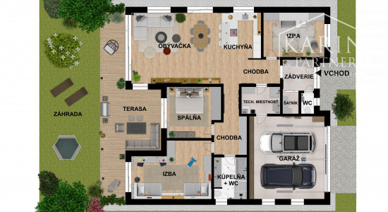 Na predaj novostavba 4 - izbový rodinný dom s dvoj garážou, Holíč.