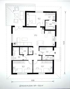 Predaj - Rodinný dom 4 izbový ,, Typ Bungalov " v obci Láb - okr. Malacky