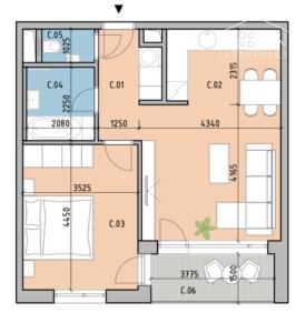 Prenájom – Moderný  2i byt s loggiou, garážovým státím - novostavba Bory Home – Bratislava mč. Lamač