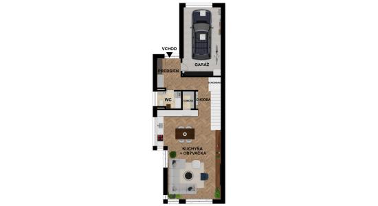 Na predaj rodinný dom, dvojdom A, v Šamoríne, ul. Podlesná