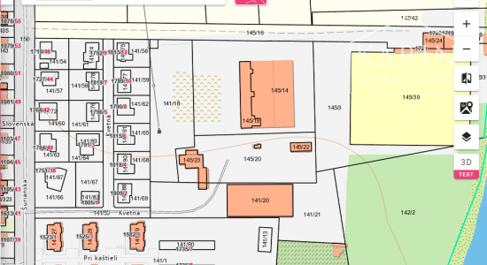 Areál vhodný na pozemky na individuálnu bytovú výstavbu (RD)