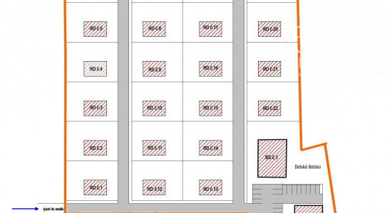 Areál vhodný na pozemky na individuálnu bytovú výstavbu (RD)