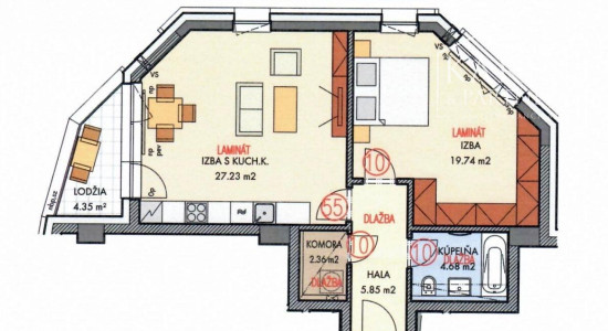 KOMPLETNE VKUSNE A KVALITNE ZARIADENÝ 2I BYT S LODŽIOU A GARÁŽOVÝM STOJISKOM