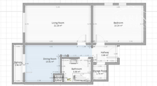 PRENÁJOM 2,5i byt s loggiou, sídlisko JUH, kompl.rekonštrukcia