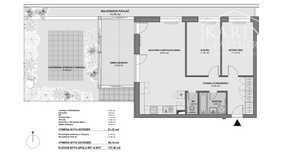 3-izbový byt s veľkou terasou, aký inde nenájdete
