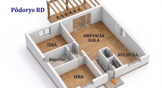 NA PREDAJ: 3izbový rodinný dom, Dvory nad Žitavou