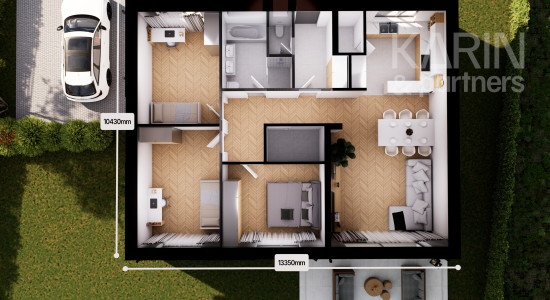 4-izbový tehlový bungalov v obci Golianovo