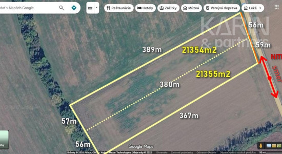 EXKLUZÍVNE: DEVELOPERSKÝ POZEMOK cca. 42709m2, k.ú.Neverice /NITRA 14km/