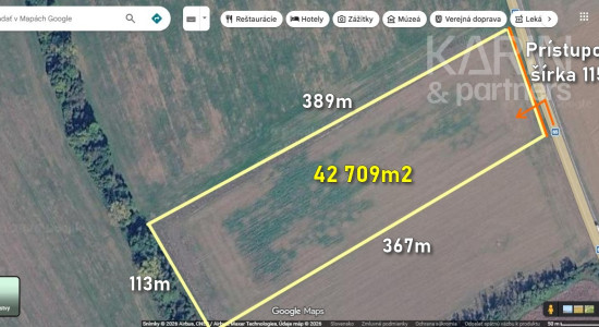 EXKLUZÍVNE: DEVELOPERSKÝ POZEMOK cca. 42709m2, k.ú.Neverice /NITRA 14km/