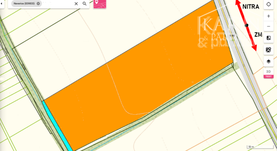 EXKLUZÍVNE: DEVELOPERSKÝ POZEMOK cca. 44015m2, k.ú.Neverice /NITRA 14km/