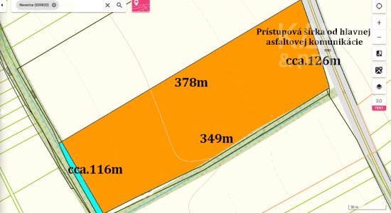 EXKLUZÍVNE: DEVELOPERSKÝ POZEMOK cca. 44015m2, k.ú.Neverice /NITRA 14km/