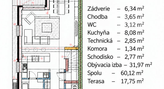SKOLAUDOVANÝ 4-IZBOVÝ RODINNÝ DOM V ZÁLESÍ
