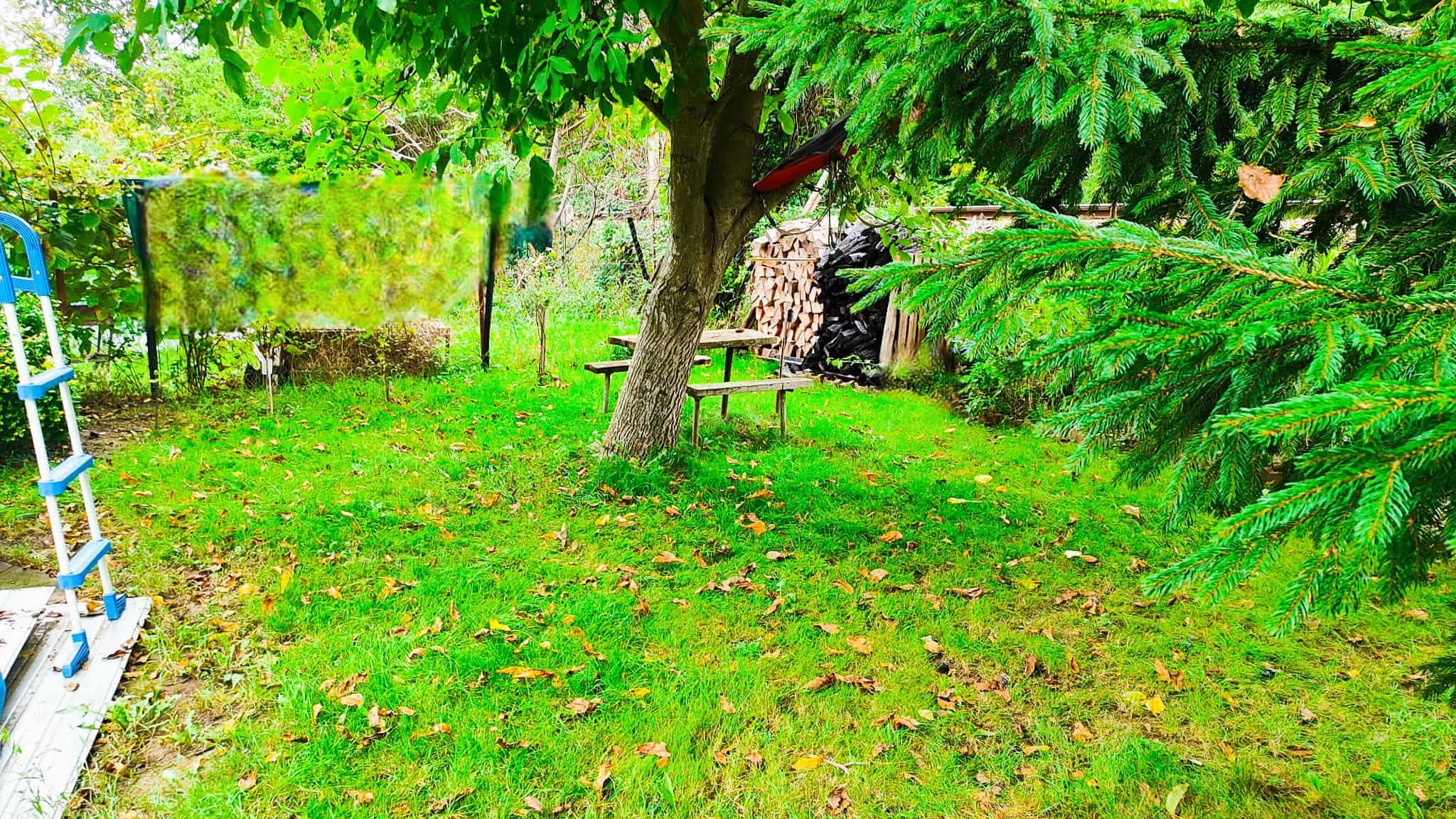 Na predaj: Udržiavaná záhrada s ovocnými stromami, studňou, bazénom a domčekom – Nové Zámky