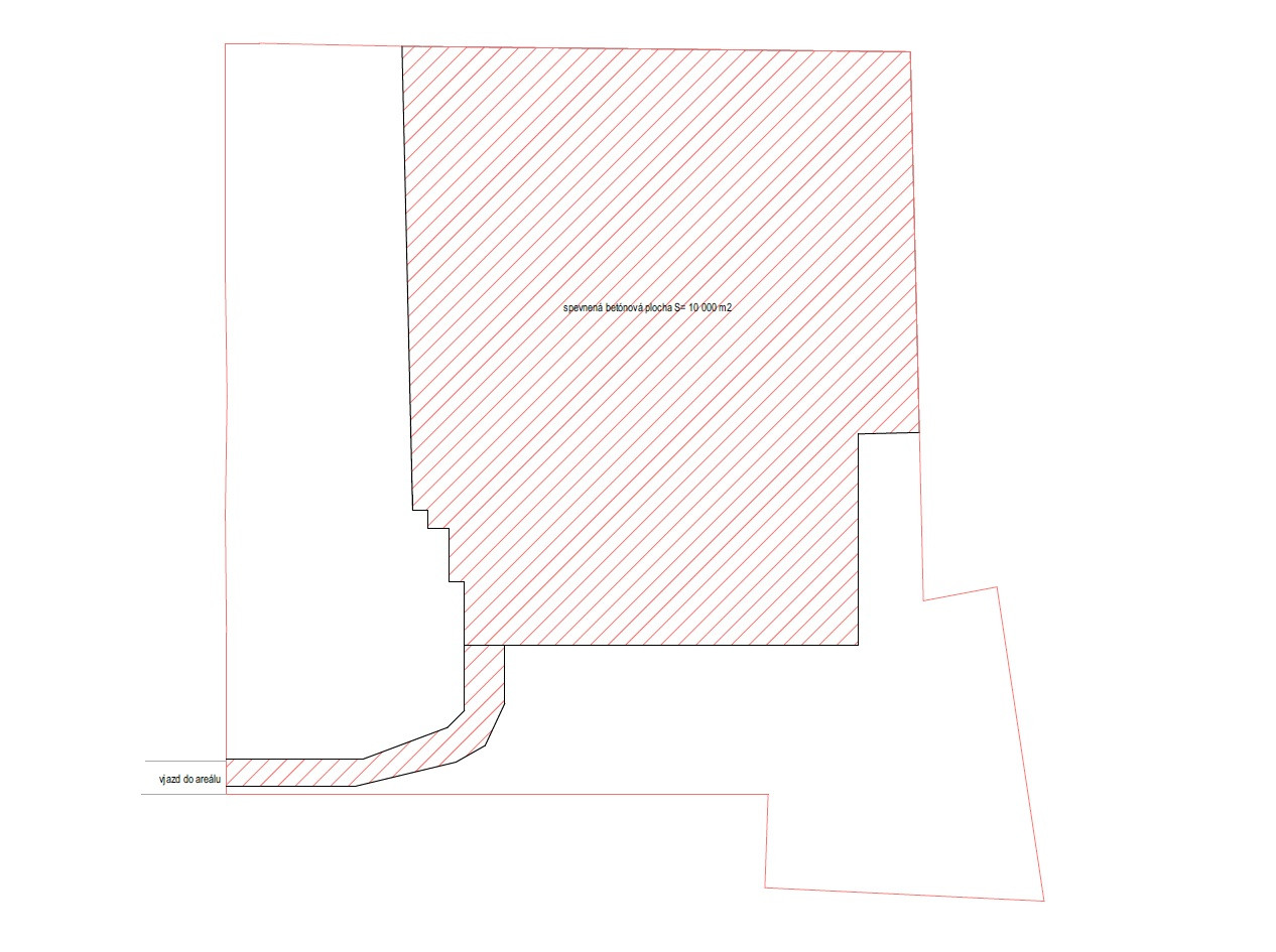NA PREDAJ: Rozsiahly areál s betónovou plochou – ideálne pre sklady, logistiku alebo parkovanie