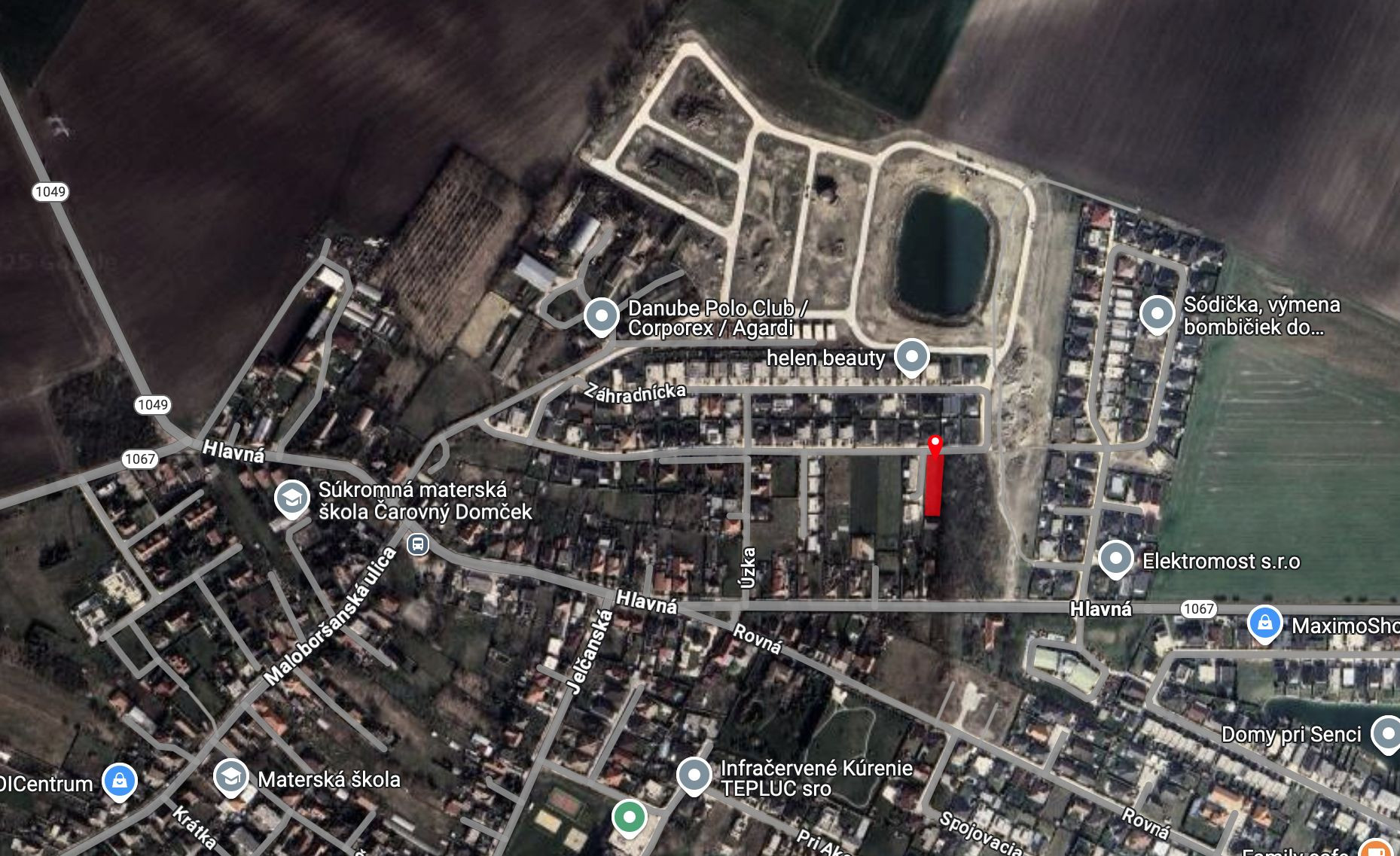 Stavebný pozemok 1 072 m2  -  Hrubá Borša okr. Senec