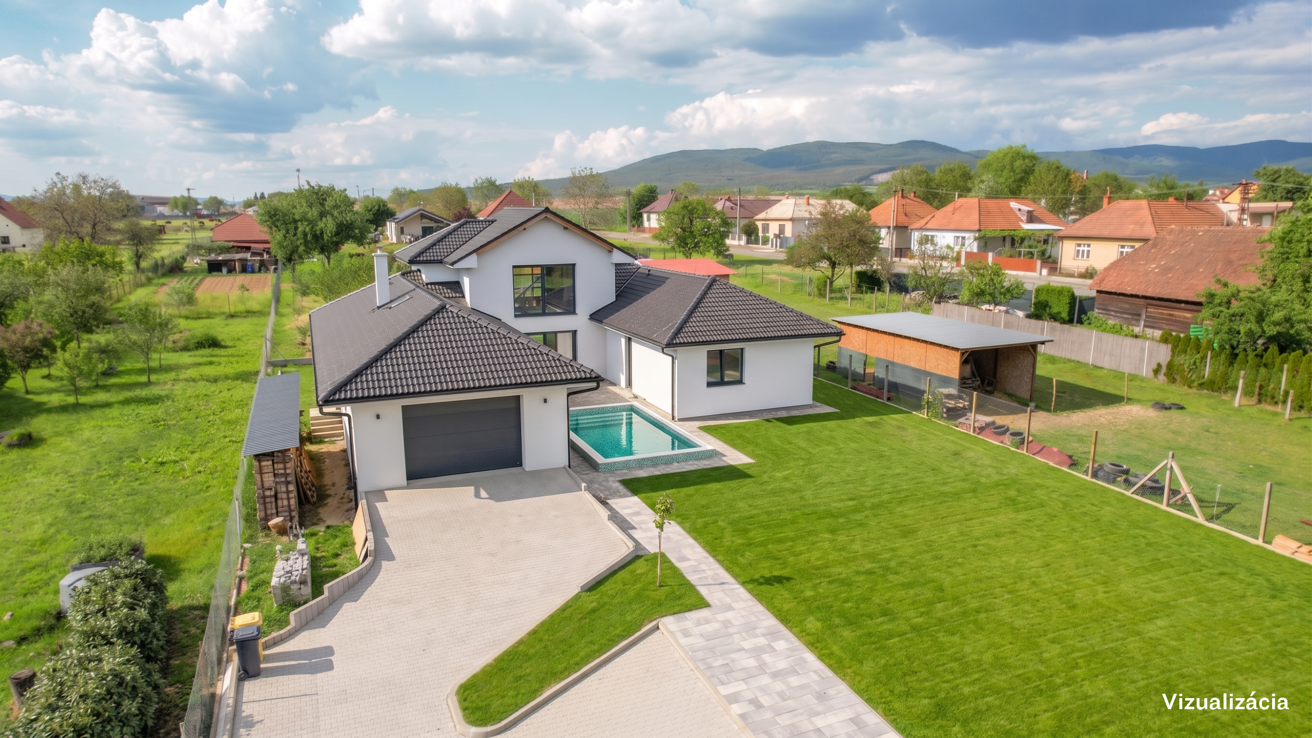 Luxusný 6i dom s bazénom a zapusteným sedením