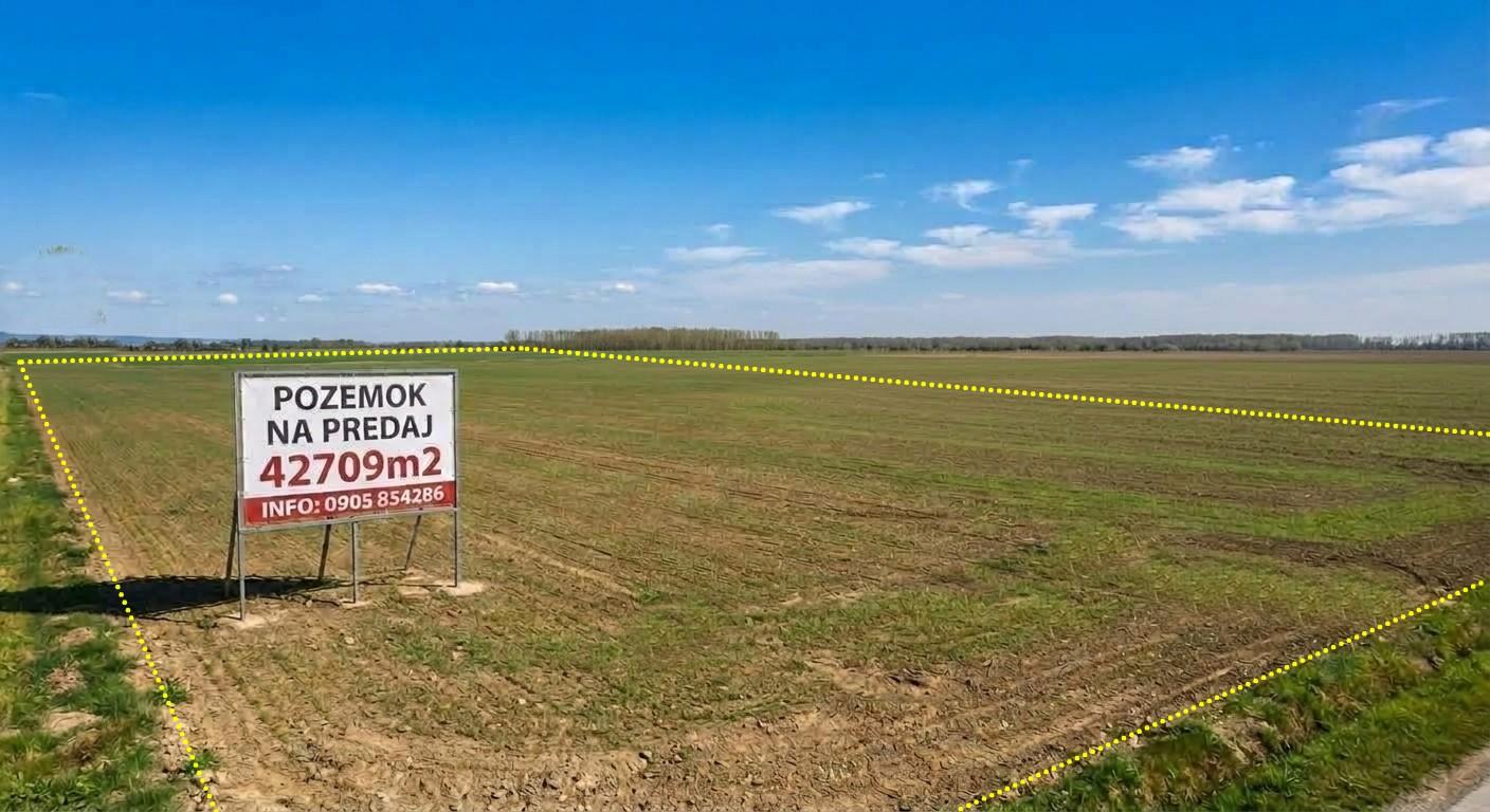 EXKLUZÍVNE: DEVELOPERSKÝ POZEMOK cca. 42709m2, k.ú.Neverice /NITRA 14km/