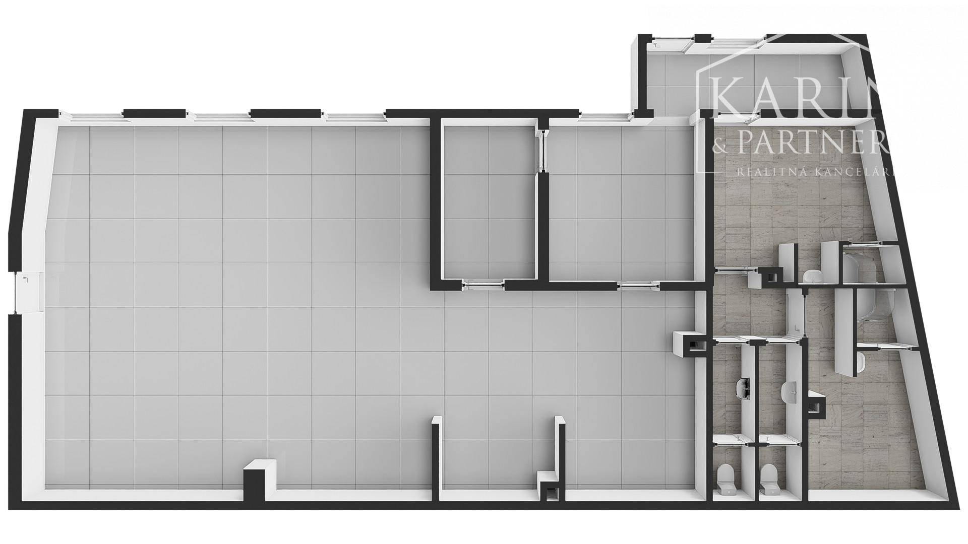 Budova – polyfunkčný objekt na pešej zóne v centre mesta SENEC