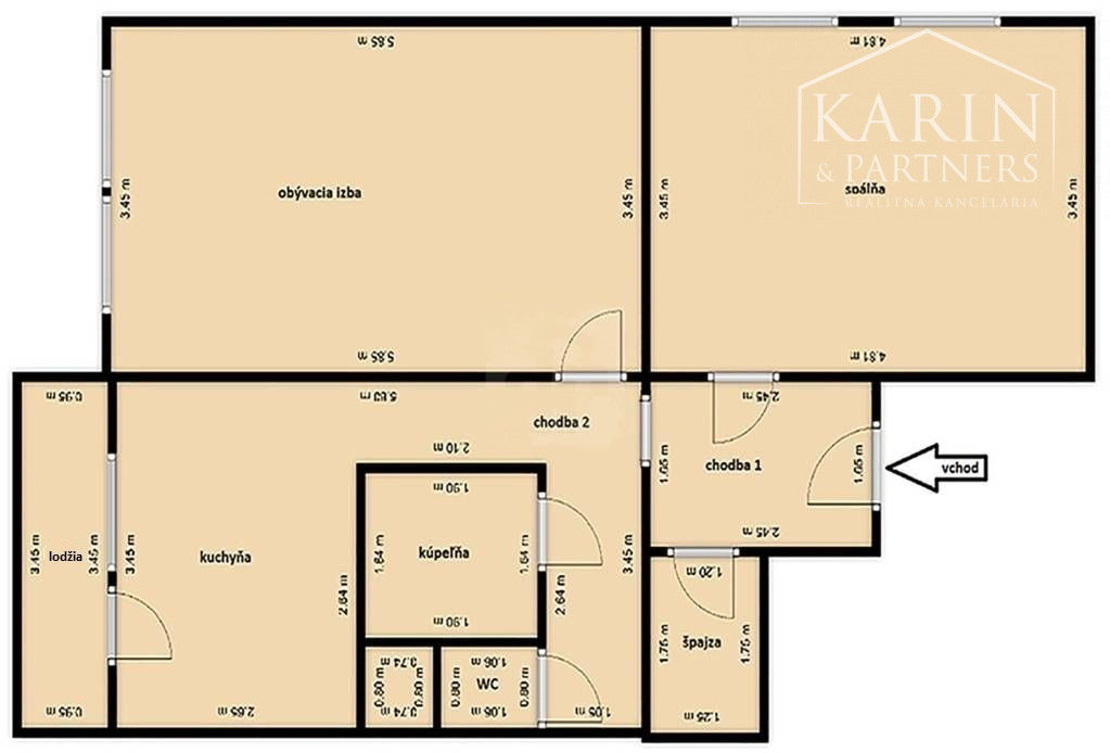 Priestranný 2-izbový byt v obľúbenej lokalite Nitra - Klokočina, PREDANÝ