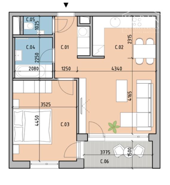 Prenájom – Moderný  2i byt s loggiou, garážovým státím - novostavba Bory Home – Bratislava mč. Lamač