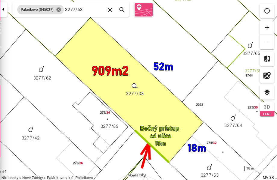 REZERVOVANÉ-EXKLUZÍVNE len u Nás: Stavebná parcela 909m2, Palárikovo