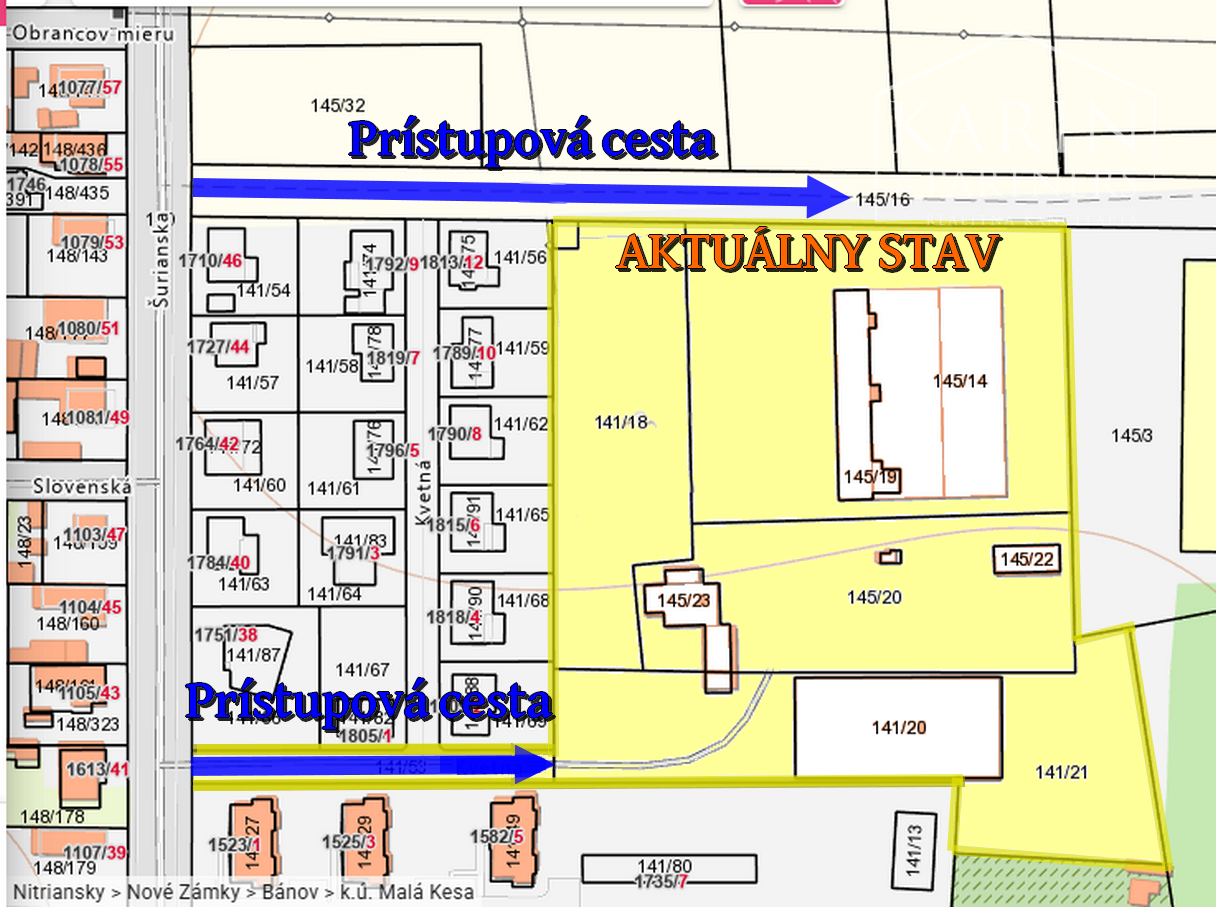 Areál vhodný na pozemky na individuálnu bytovú výstavbu (RD)