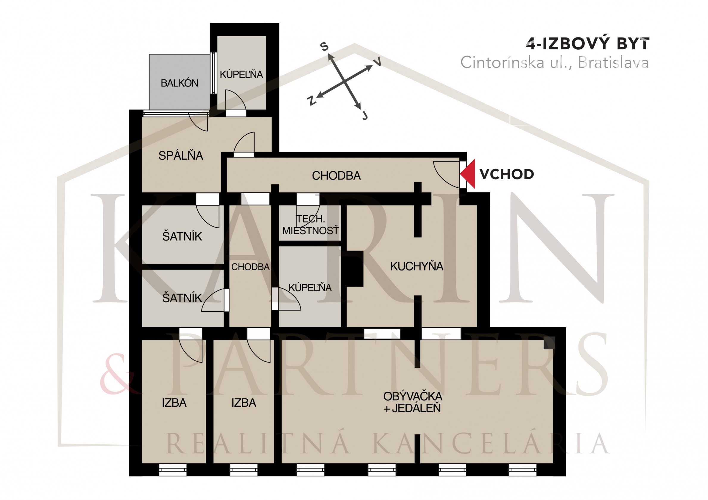 Staré Mesto - veľkometrážny reprezentatívny byt 167 m2, ul. Cintorínska