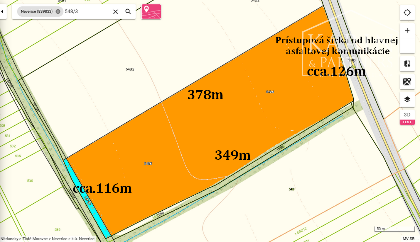 EXKLUZÍVNE: Investičný pozemok cca. 44015m2, k.ú.Neverice /Nitra 14km/