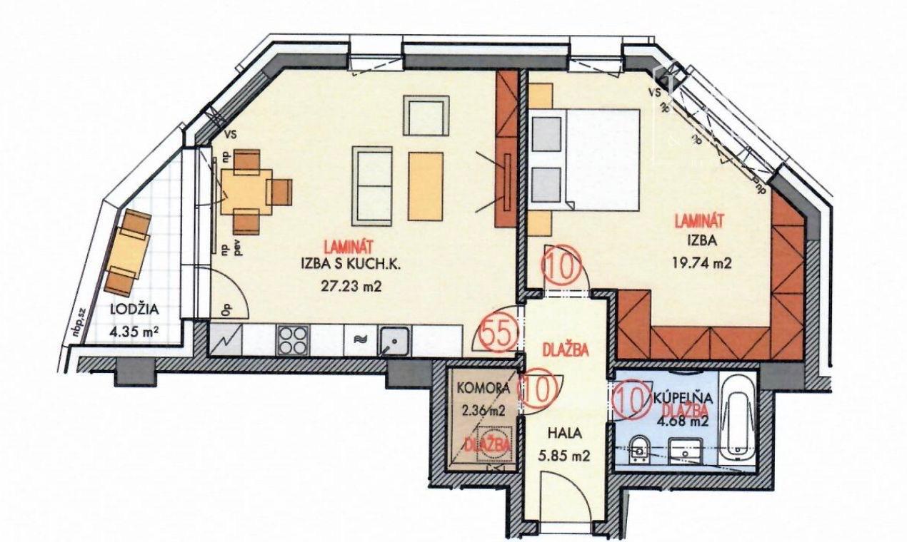 KOMPLETNE VKUSNE A KVALITNE ZARIADENÝ 2I BYT S LODŽIOU A GARÁŽOVÝM STOJISKOM