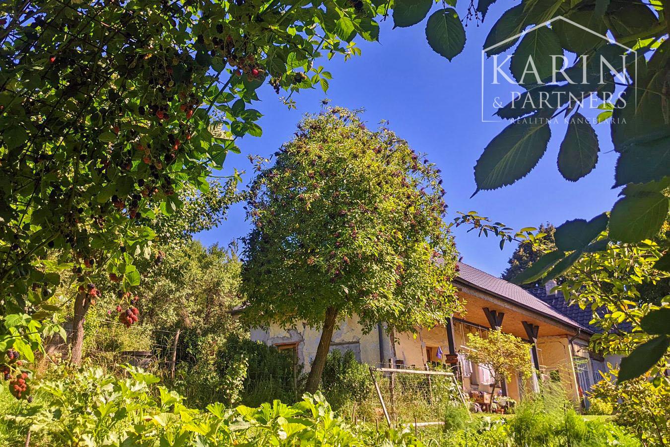 Chalupa pod lesom s ovocným sadom, 4144 m2, Nová Bošáca.