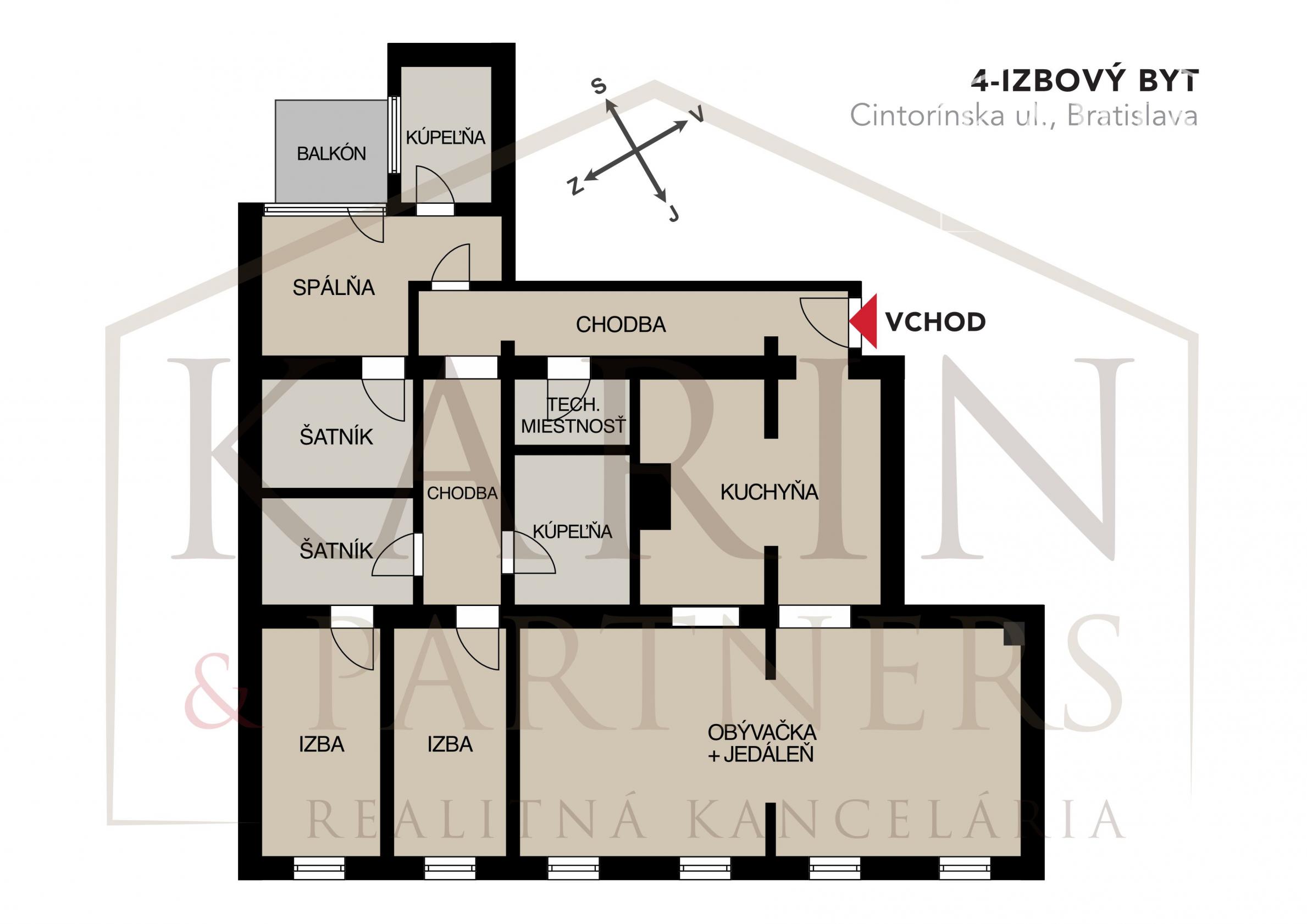 Staré Mesto - veľkometrážny reprezentatívny byt 167 m2, ul. Cintorínska