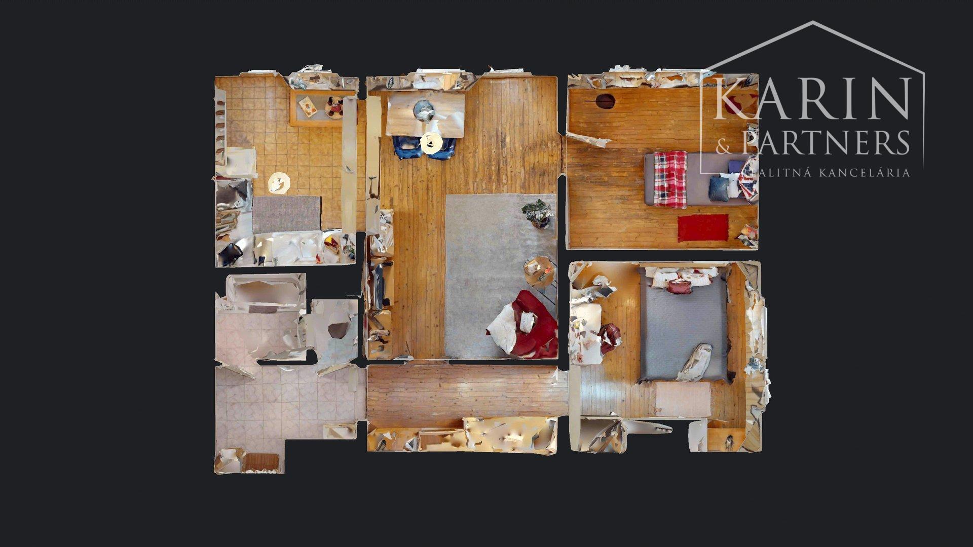 PRIESTRANNÝ A SVETLÝ 3I BYT S VEĽKOU ZASKLENOU LODŽIOU A PIVNICOU