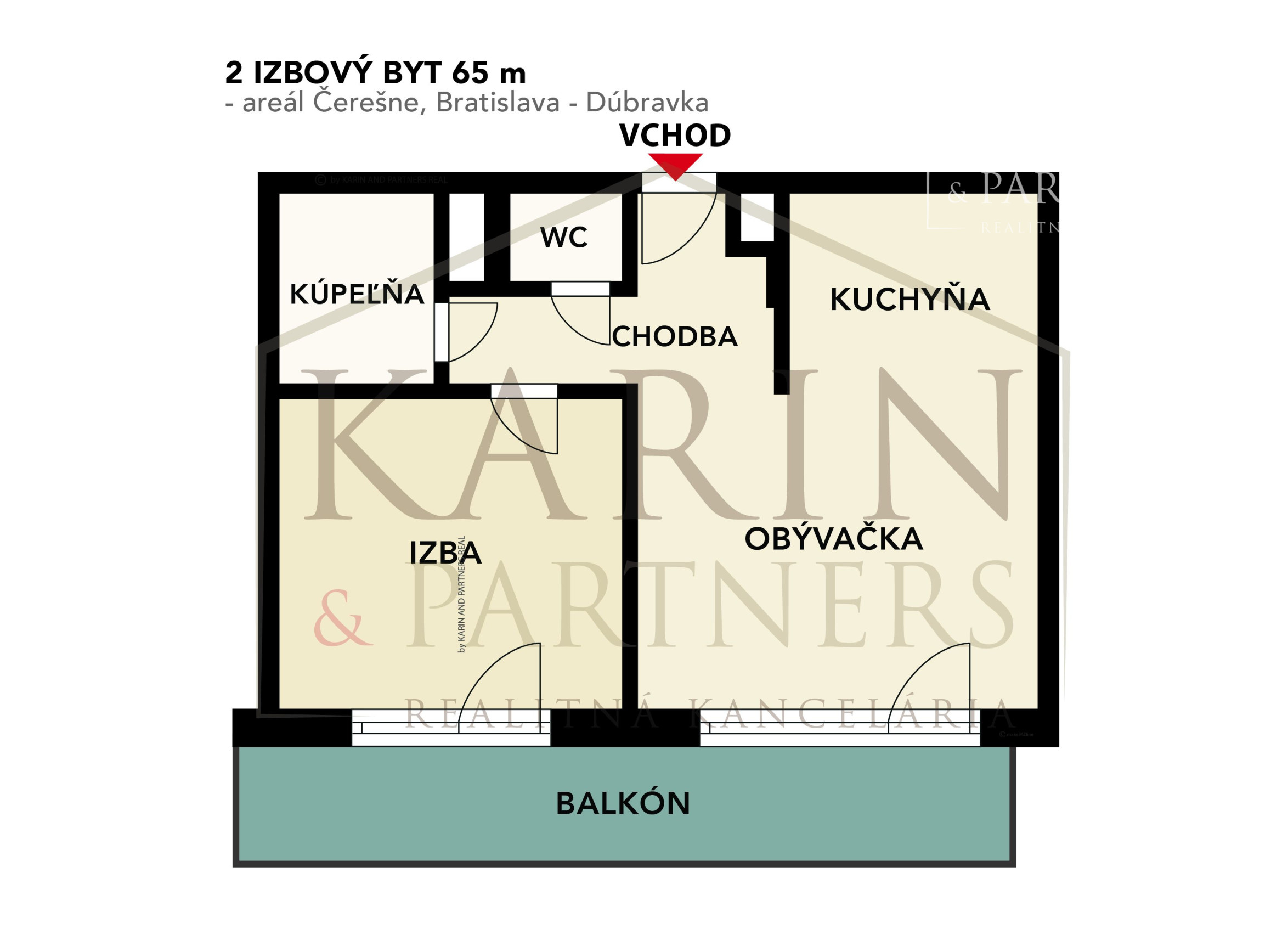 Zariadený 2 izbový byt s parkovaním v garáži a skladom - rezidenčný komplex Čerešne