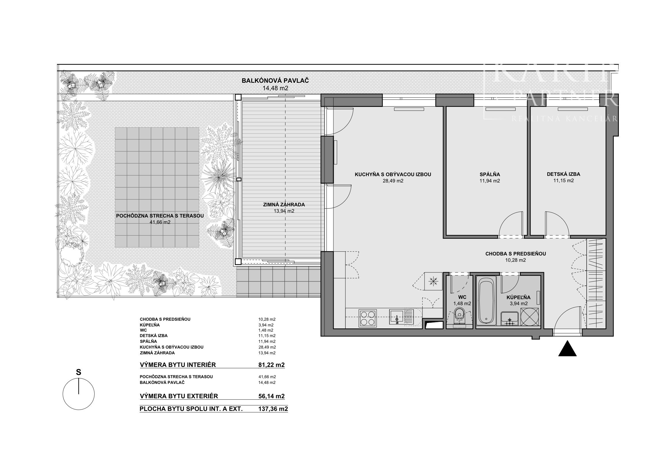 3-izbový byt s veľkou terasou, aký inde nenájdete