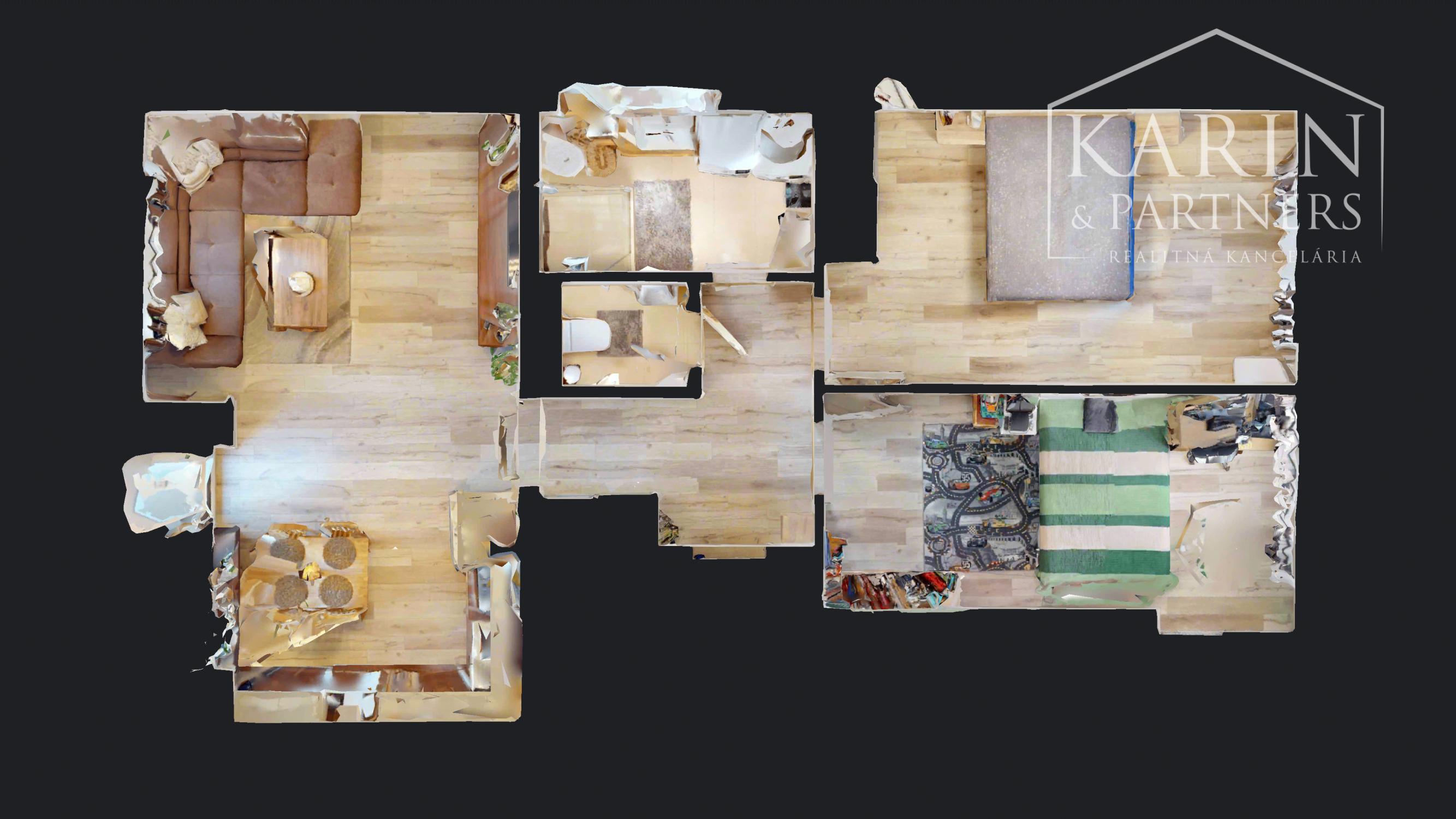 3-izbový byt s atmosférou rodinného domu, terasou a podkrovím