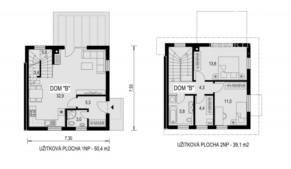 Predaj-3 izbový rodinný dom novostavba v obci Láb okr. Malacky