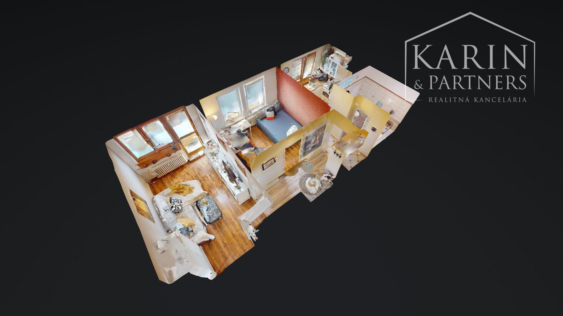 ZREKONŠTRUOVANÝ A ZARIADENÝ 2I BYT S ROZĽAHLOU TERASOU A PIVNICOU