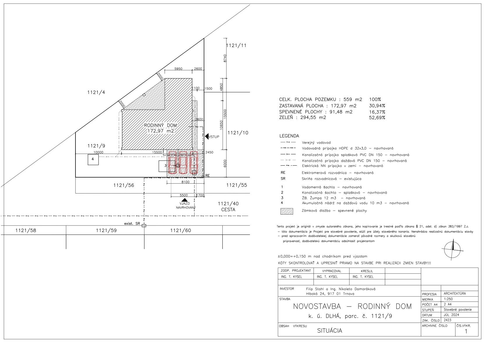 Slnečný pozemok 559 m² s projektom domu