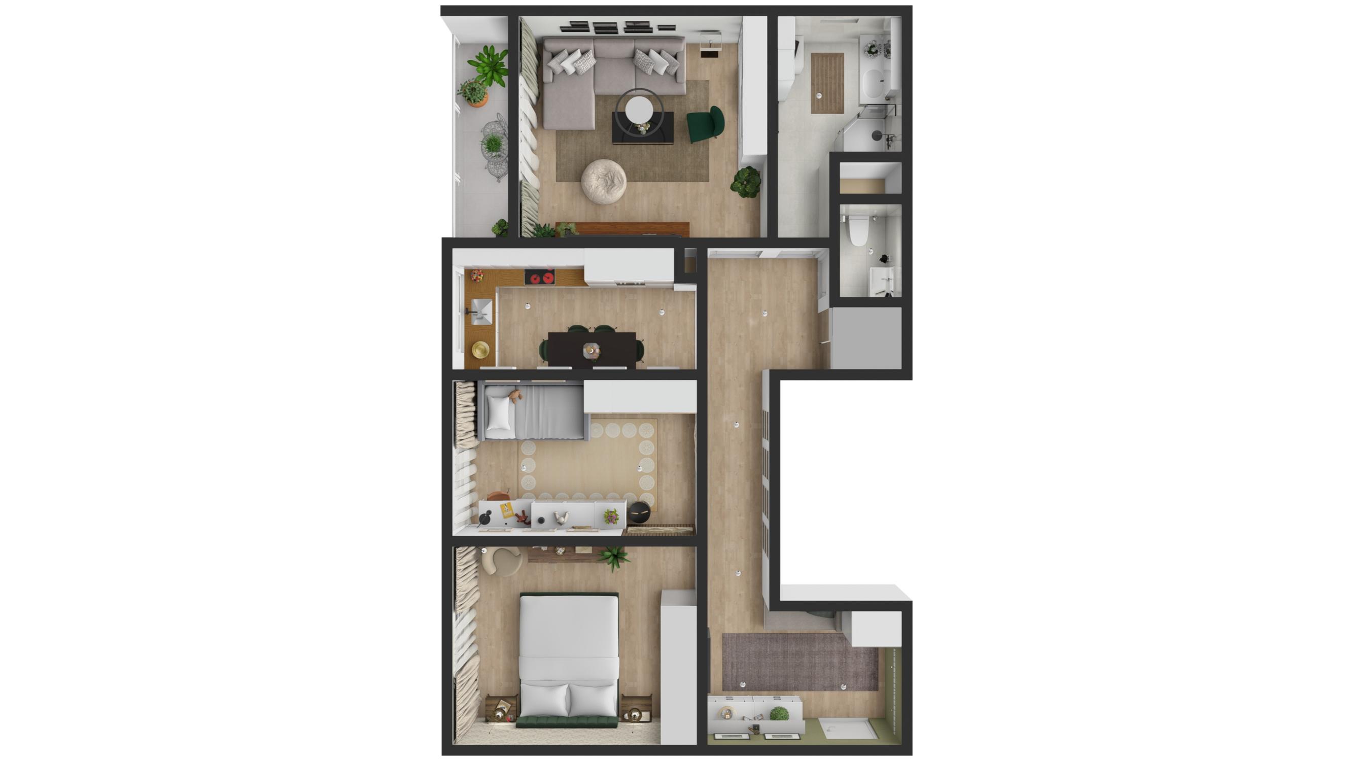 3 izbový byt s loggiou ul. Budyšínska - štvrť Tehelné pole  pri Trnavskom Mýte