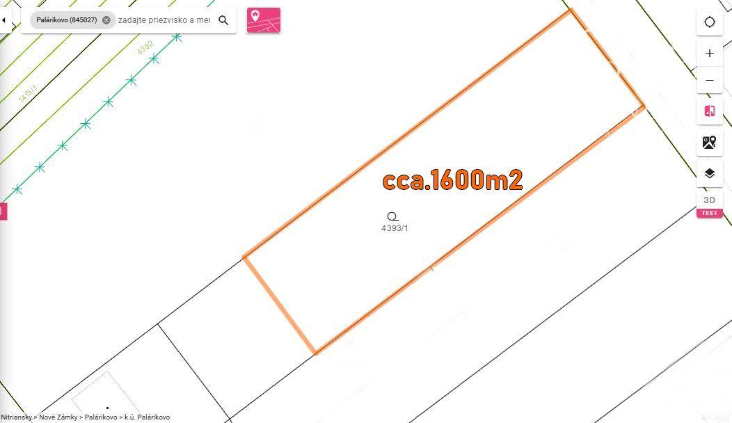 NA PREDAJ: stavebný pozemok cca.1600m2, Palárikovo Ľudovítov