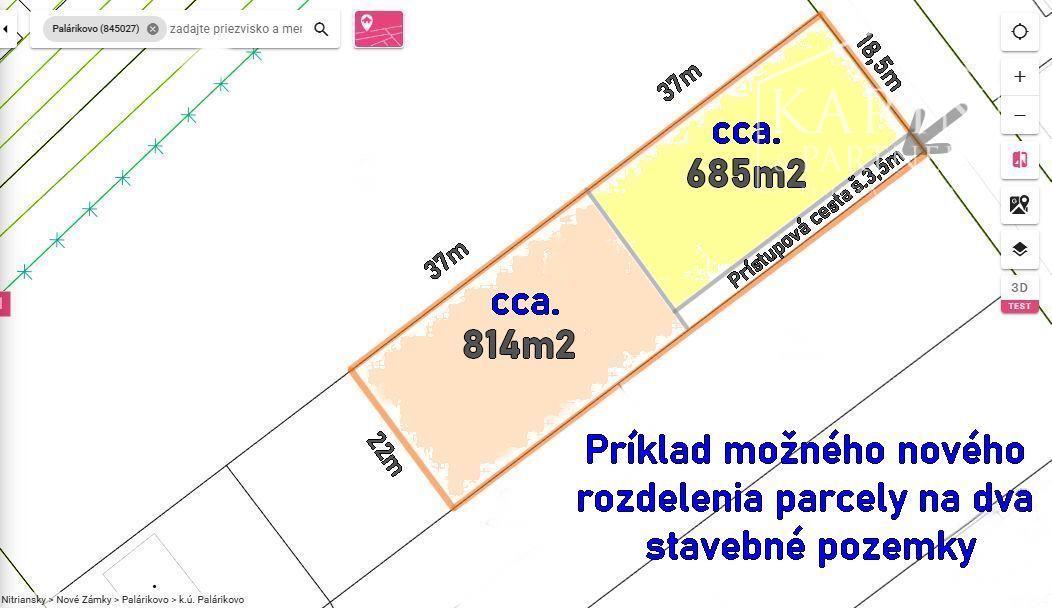 NA PREDAJ: stavebný pozemok cca.1600m2, Palárikovo Ľudovítov
