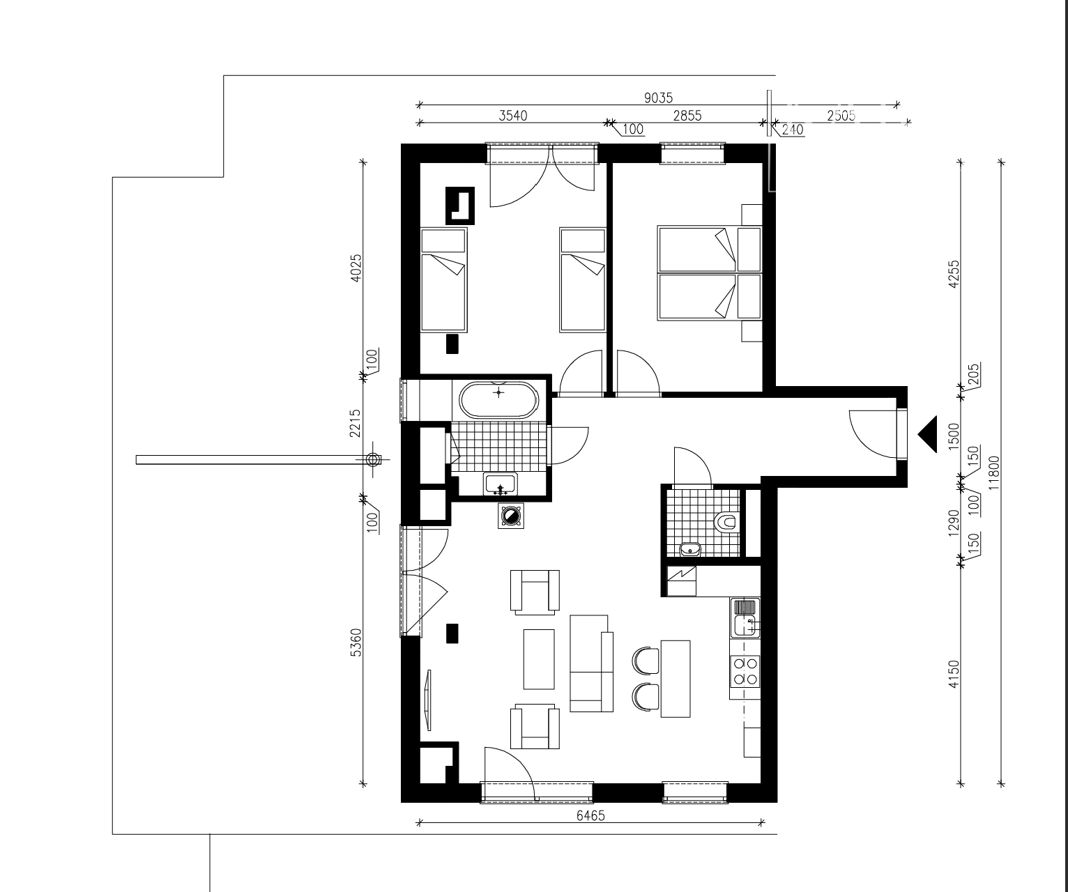 Na predaj 3-izb.apartmán, s veľkou terasou, Štrbské Pleso