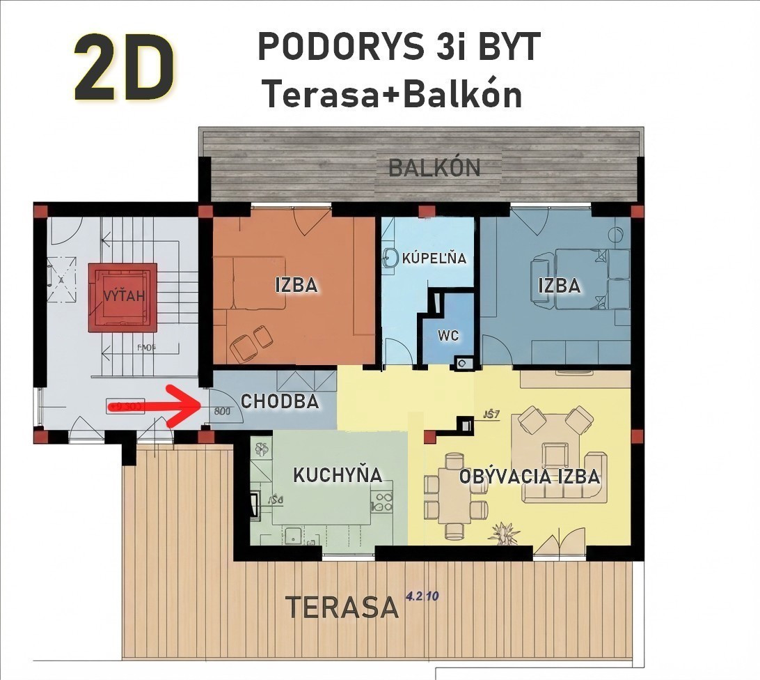 EXKLUZÍVNY luxusný veľkometrážny 3i byt s veľkou terasou