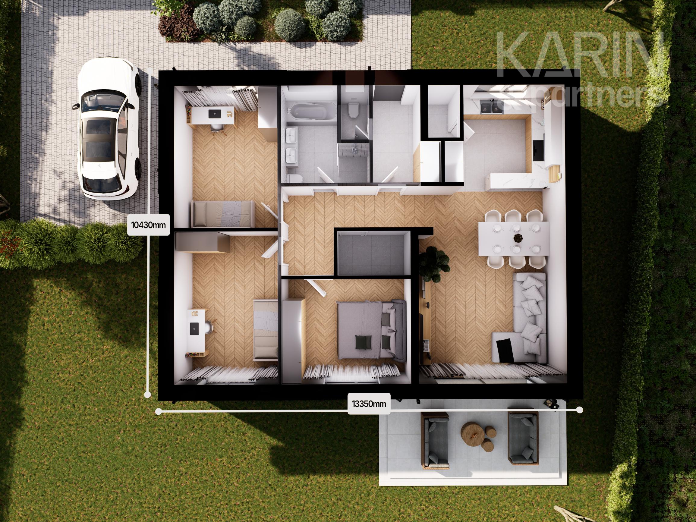 4-izbový tehlový bungalov v obci Golianovo