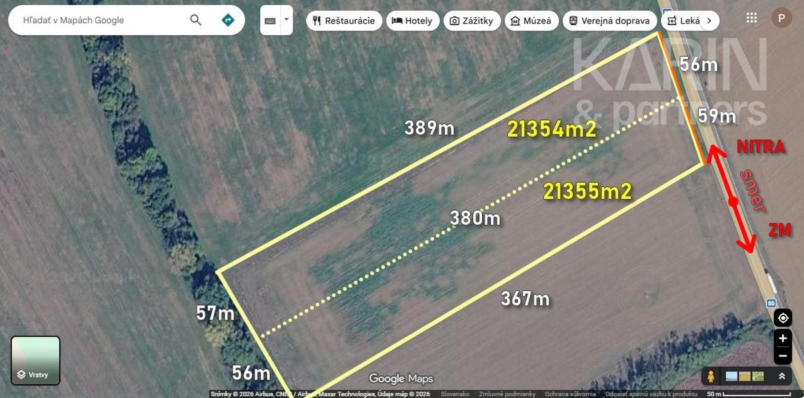 EXKLUZÍVNE: DEVELOPERSKÝ POZEMOK cca. 42709m2, k.ú.Neverice /NITRA 14km/